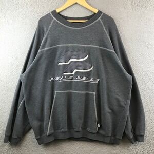 Vintage Pelle Pelle PP Logo Gray Crewneck Sweatshirt Mens Active Pullover XXL